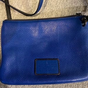Marc Jacob Royal Blue Leather Double Pocket Bag